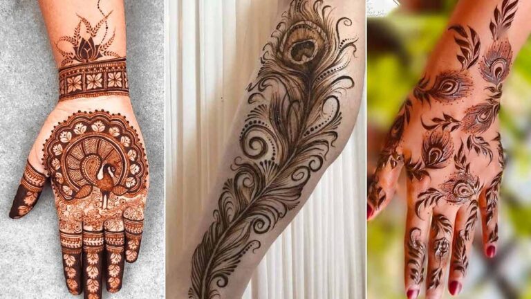 Mor Pankh Mehandi Design: हरितालिका तीज 2025 में सुहागन महिलाएं अपने हाथ पर बनवाए मोर पंख मेहंदी डिजाइन